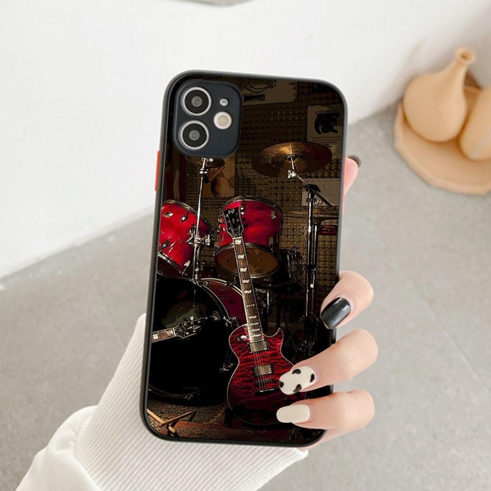 Custodia per Telefono con Strumento Musicale Chitarra Pianoforte Per IPhone 14 11 12 13 Mini Pro Max 8 7 Plus X XR XS MAX Copertura Traslucida Opaca