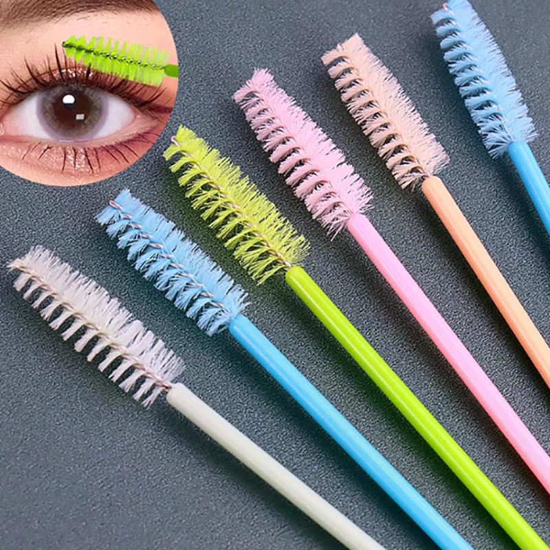 50 Stück Pinsel Wimpern Make-up-Pinsel Einweg Mascara-Stäbchen Applikator Spoolies Augenwimpern Kosmetikpinsel Wimpernverlängerungswerkzeug