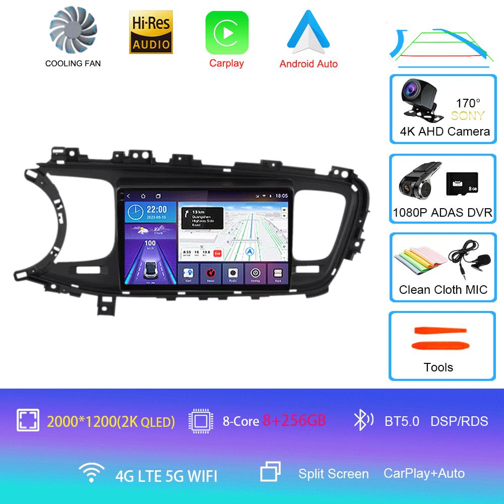 Android 14 Auto Car Radio Video Multimedia Player For Kia Optima K5 2013 2014 2015 Navigation GPS Autoradio QLED Screen BT5.0