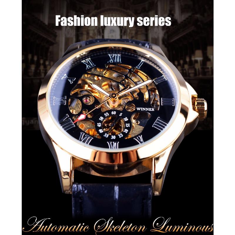 WINNER Men's Personality Classic Skeletonized Watch Automatic Mechanical Watch