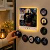 Rotating Disc Night Light Music Box with Motion Singing Fridge Decorative Light for Home