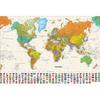 84.1*118.9cm Póster de Mapa Mundial Grande para Pared Estilo Retro Vintage Mapa Político para Decoración de Hogar Oficina Escuela Herramientas de Viaje Mapa del Mundo