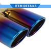 Slant Dual Exhaust Tip, 2.4" Inlet 4.9" Outlet 6.7" Length Tailpipe Universal for Car Bolt on Stainless Steel Burnt Blue