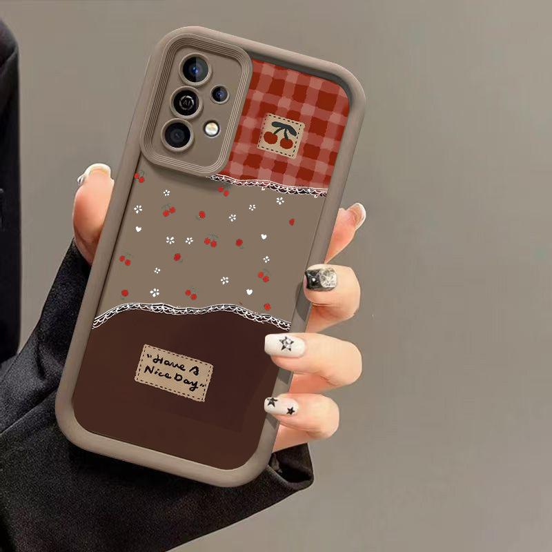 Samsung Phone Case with Cherry Pattern,Cherry Case for Samsung A15/A55, S24 Ultra/S23 FE, S22 - Step-style Full Coverage Shockproof Cover