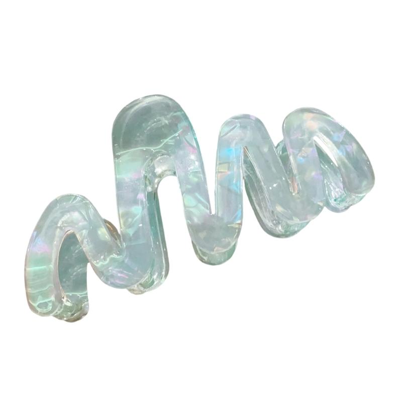 

Fashion Nacreous Pattern Hair Claw Clip Strong Hold Hairpin Suitable For Sports Office зелёный