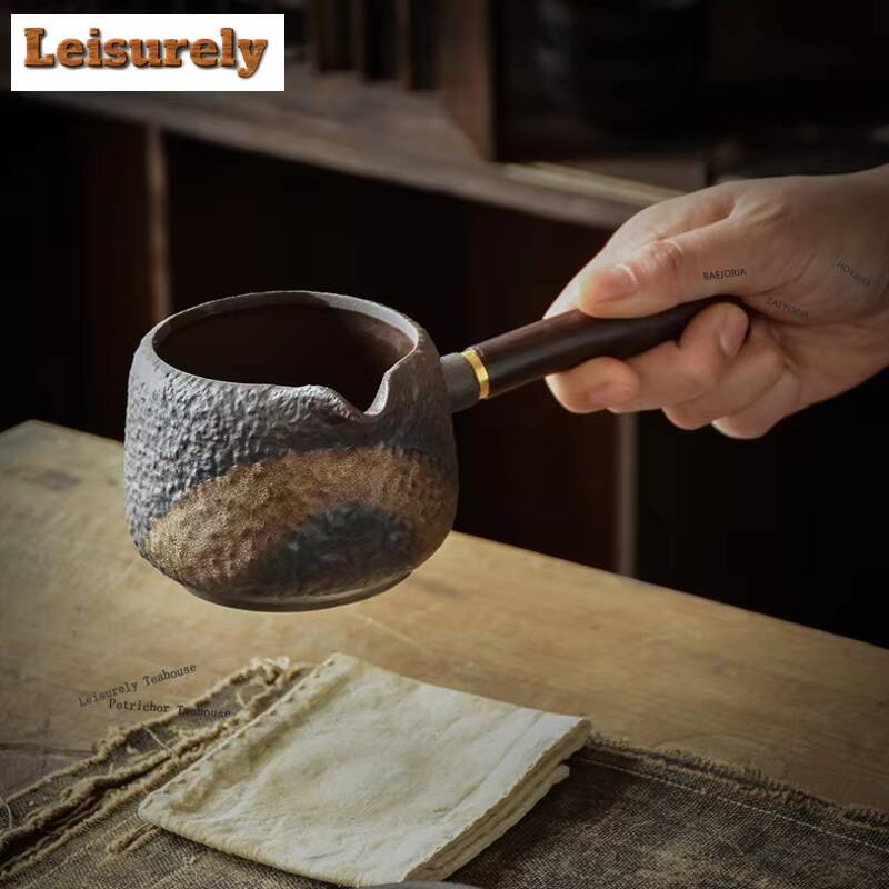171ml Gilt Crude Pottery Tea Pitcher Pour Tea Cha Hai Dispenser Justice Cup Tieguanyin Fair Mug Teaset Decoration Accessories