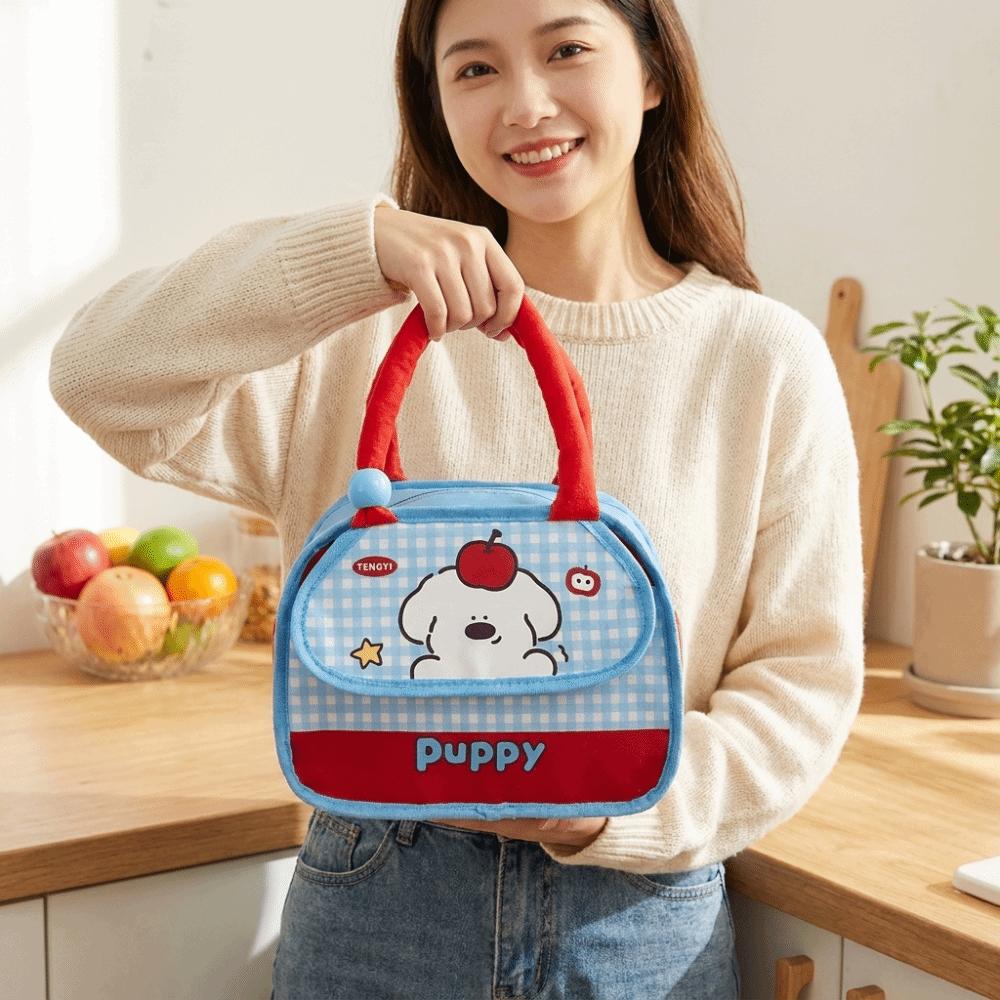 Portable Lunch Box Bag Cold Insulation Picnic Bag Handbag Style Food Storage Pouch Work