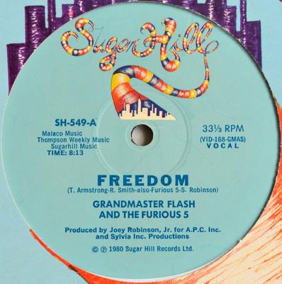 12inch Record GRANDMASTER FLASH & THE FURIOUS FIV - Freedom SH549 Sugar Hill Reco 1980 US Rap & Hip-Hop/R&B Used