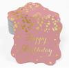 Inkdotpot Real Gold Foil Bracket Shape Paper Hang Tags Happy Birthday Favor Tags Pack Of