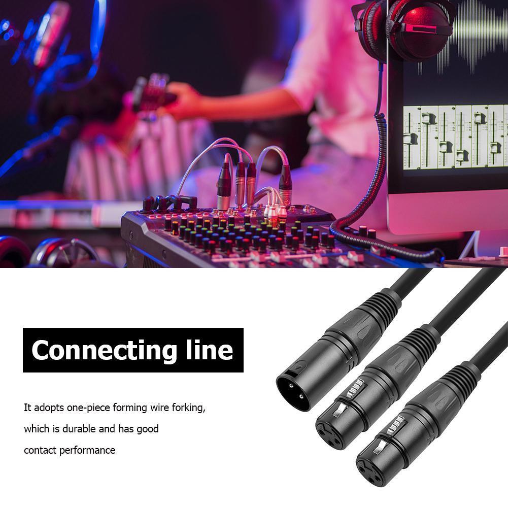 50cm XLR Splitter Cable 3Pin XLR Splitter Male To 2 Female Cable 1 Male To 2 Female XLR Y Splitter XLR Y Splitter Cable