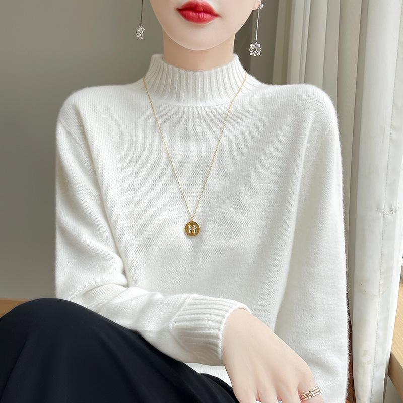 Women's High Neck Loose Knit Pullover Sweater - Autumn/Winter Style