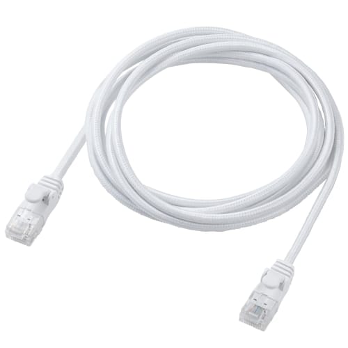 ELECOM LAN Cable CAT6A 2m Nail Break Prevention Mesh Cable White ECLD-GPAM/WH20