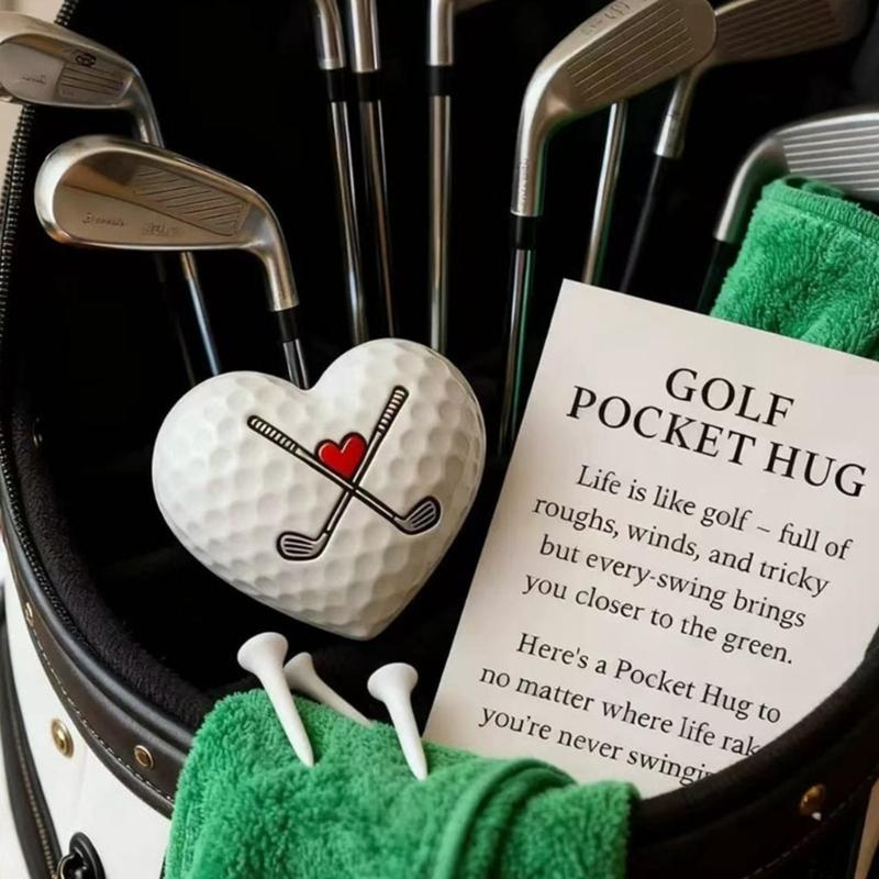 Motivational Golf Pocket Charm Heart Shape Resin Tokens For Player Unique Ball Marker With Life Note