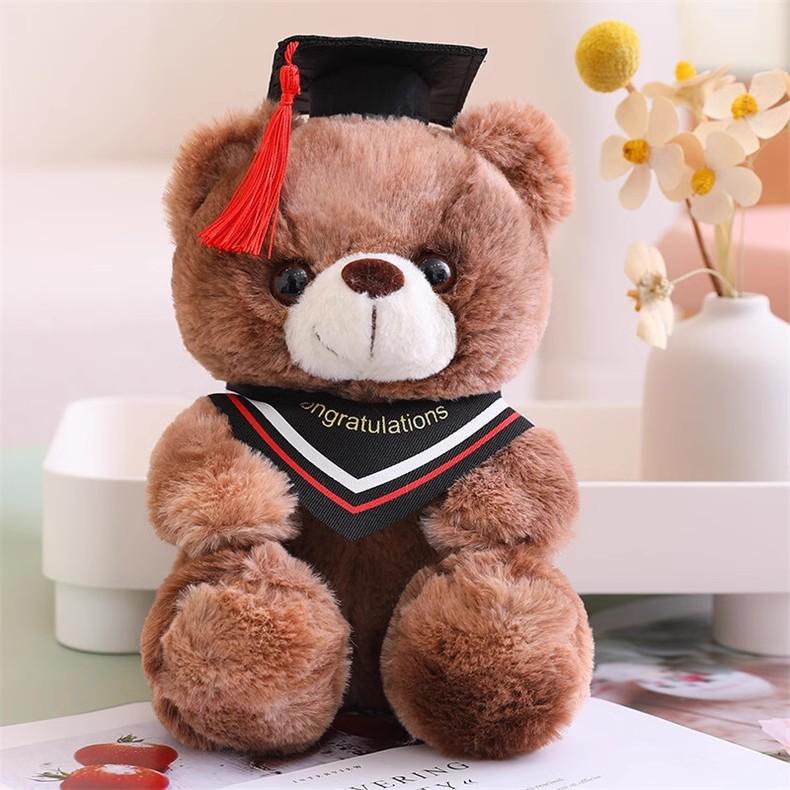 Doctor's Clothing Teddy Bear Doll Plush Toy Small Sitting Bear Doll Stuffed Animals Boys Girls Students Graduation Gifts Kids