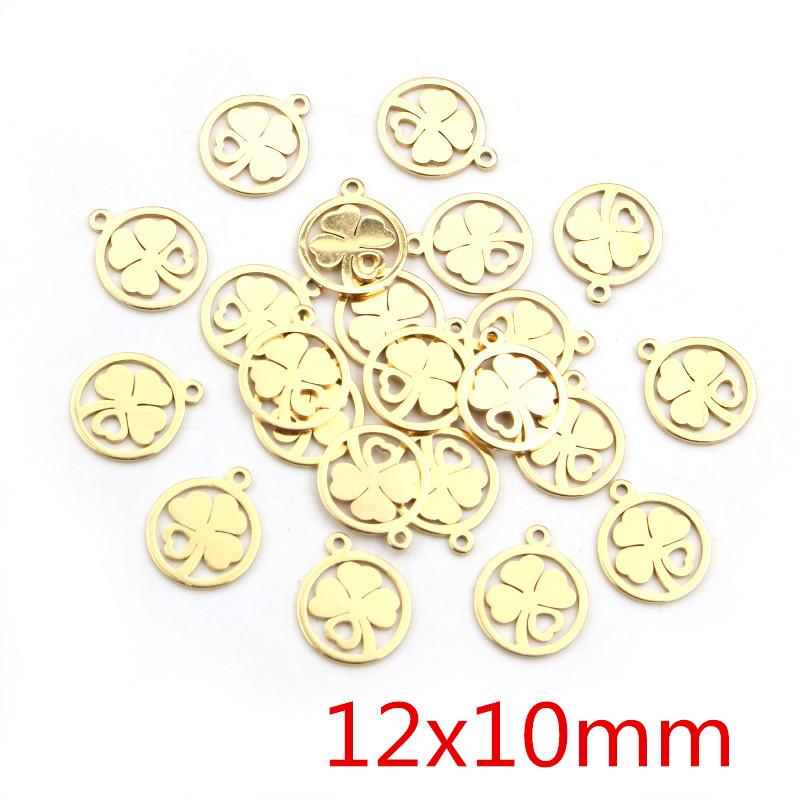 10pcs/lot  316 Stainless Steel Gold Plated Tree Moon Butterfly Small Charms Pendant For Necklace DIY Jewelry Making