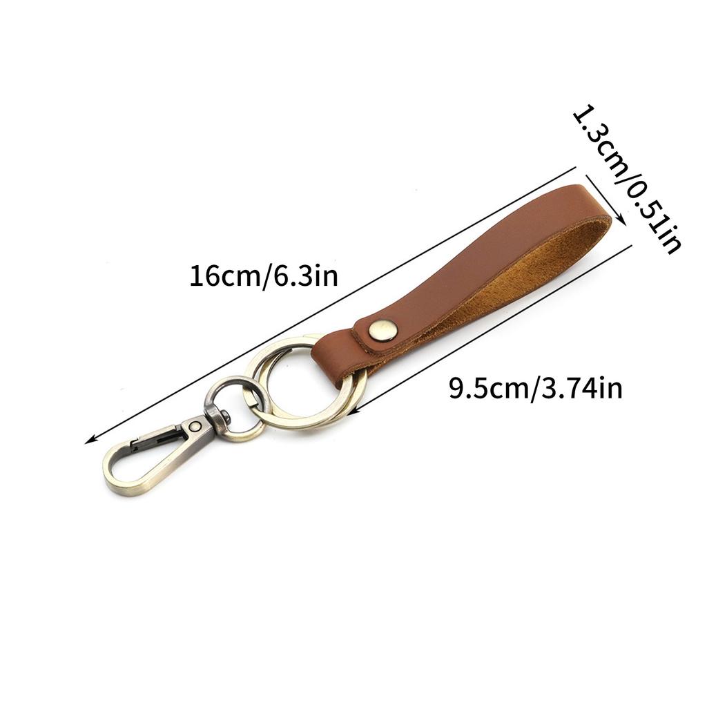 Genuine Leather Keychain for Business Professionals Portable Sturdy Keyring with Various Color for Everyday Use