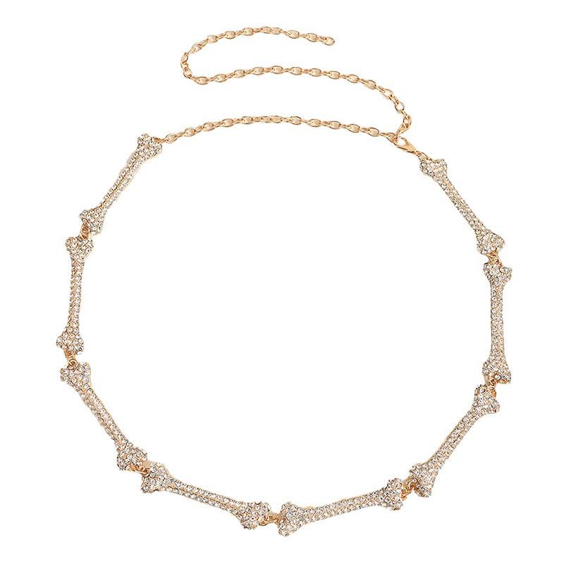Premium Women's Waist Chain Bone Rhinestone Metal Waist Chain Fashion Luxury Women's Waist Chain