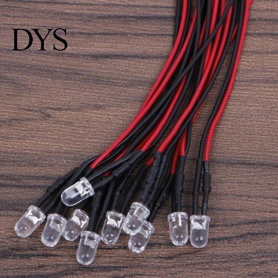 10 Stück 20 cm 3 mm/5 mm LED-Lampenkabel, vorverkabelt, DC-emittierendes Diodenlicht