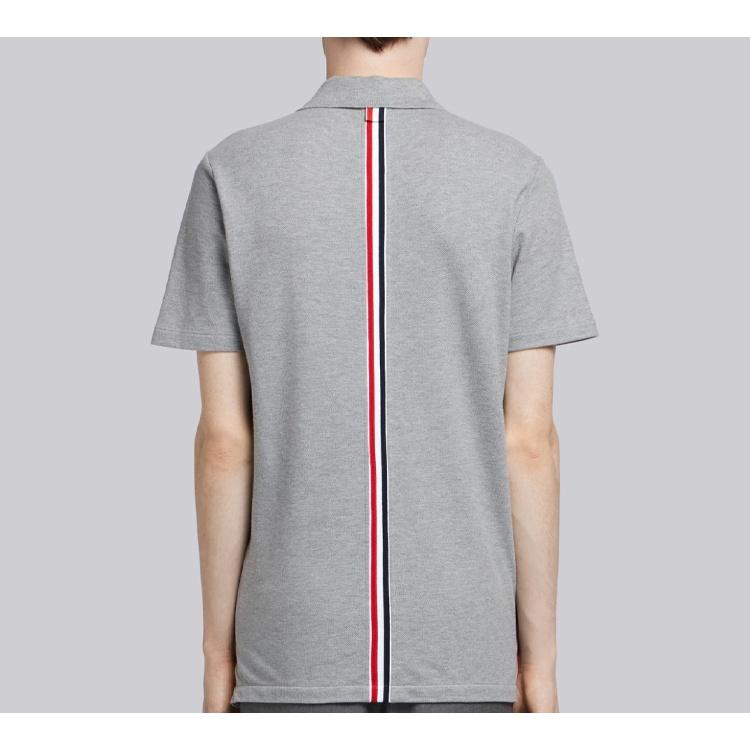 THOM BROWNE Classic Pique Stripe Relaxed Polo Shirt Men's MJP042A-00050-055