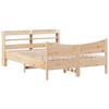 VidaXL Bed Frame with Headboard 135x190 Cm Solid Pine Wood, Slatted Base, Double Bed Frame, Wooden Bed Frame 3307059
