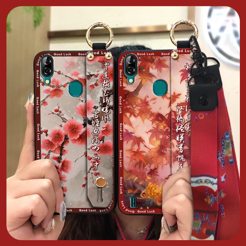 Soft case Silicone Phone Case For Blackview A60 Pro Waterproof Back Cover Kickstand Anti-knock Anti-dust Durable Lanyard