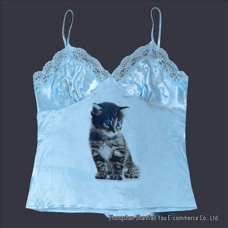Y2K Harajuku Lace Bow Camisole - Spicy Girl Retro Summer Top