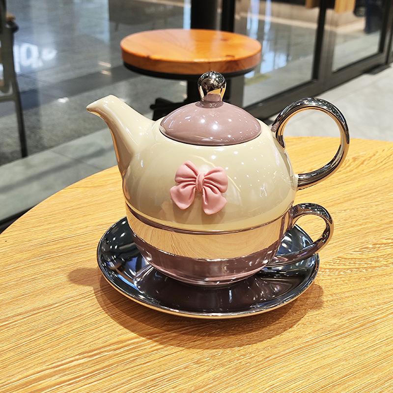 Mother and Child Tea Pot, Large Capacity Tea Pot, Household Coffee Cup and Plate, Ceramic High Appearance Afternoon Tea Cup