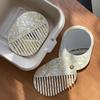 Portable Folding Travel Mirror Comb Pink Blue Golden Anti Static Plastic Teeth Women Hair Care Makeup Tool Gift Beauty Accessory