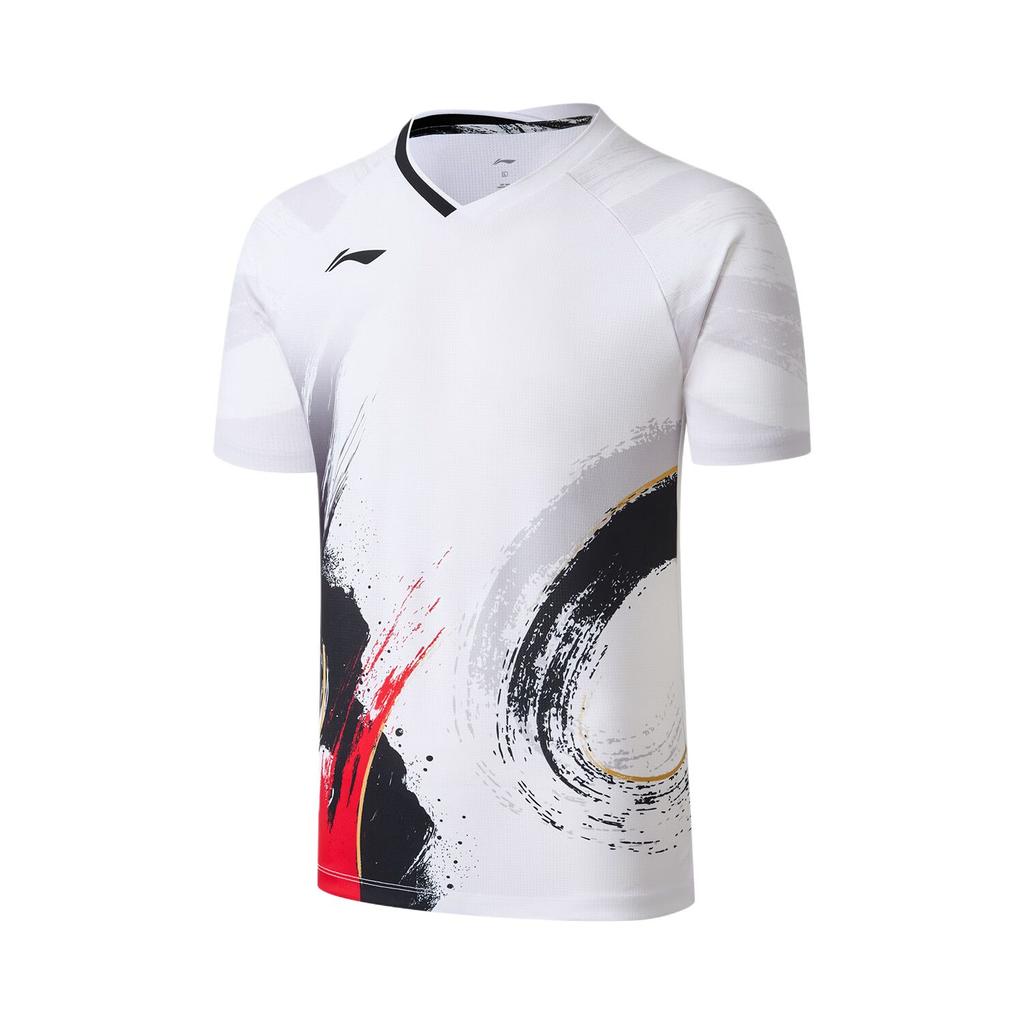 Li-Ning Youth Team Competition Series Color Block Versatile Simple Casual Short Sleeve Badminton Shirt Unisex Tops AAYW121-2