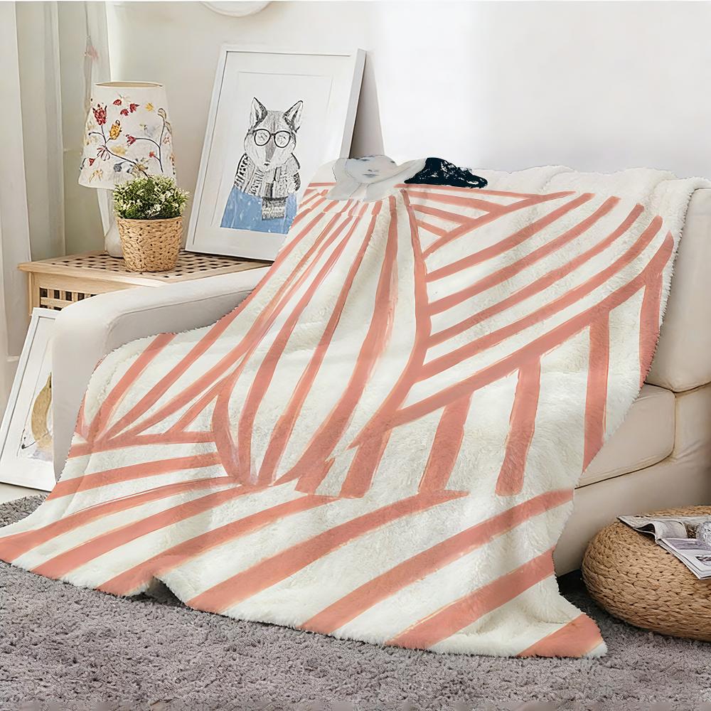 Abstract Sofia Lind Body Line Throw Lightweight 240g Flannel Blanket Soft Skin-friendly for Summer Cooling