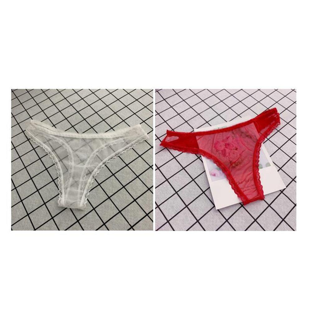 Charming !!! Women Sexy Lace Panties Low-waist Thong Underwear Solid Color Female G String Temptation Intimates