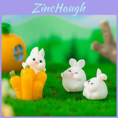 Adorables Figurines de Lapin Gros Miniature en Résine Bricolage Décor de Bureau Style Dessin Animé Mignon