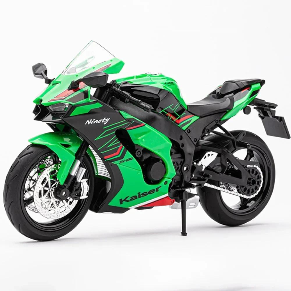 1:12 Kawasaki ZX-10R H2R Motorcycle Toy Model Alloy Diecast Light Sound Shock Absorption Racing Motor Models Collection Gift