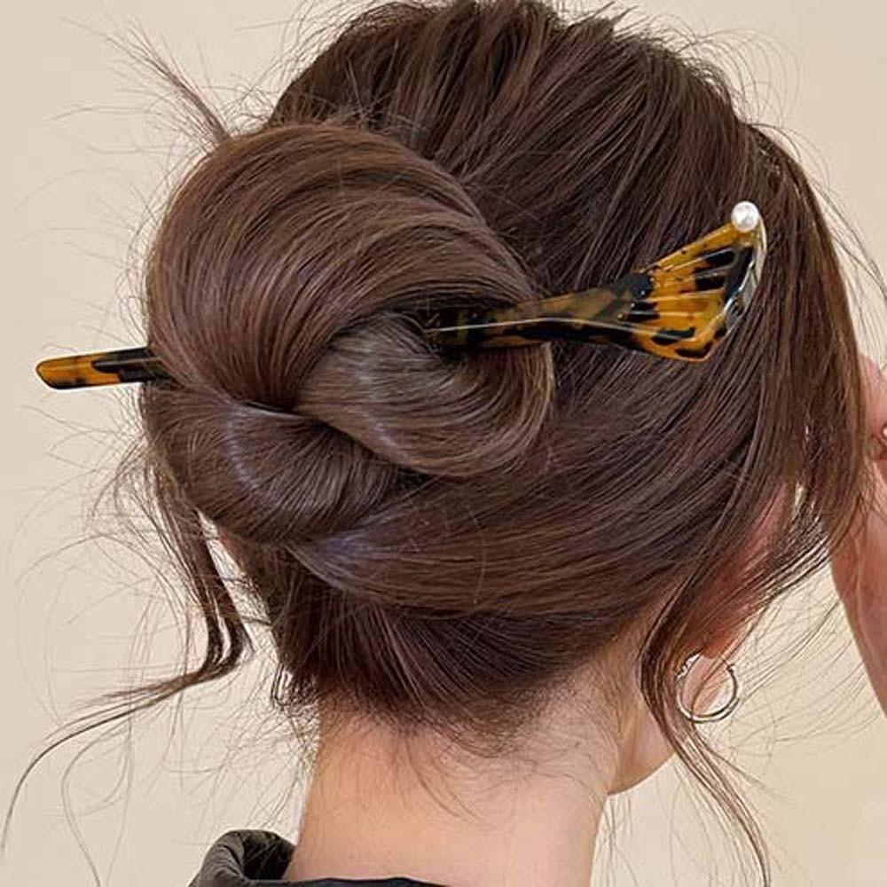 Modern Hanfu Style Acetic Acid Hair Stick New Chinese Style Fan-Shaped Hair Pin  Women