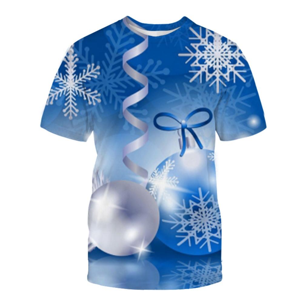 Santa Claus Children's T-Shirt Cute Christmas Print Short Sleeves Tees O-Neck Casual Children's Tops Holiday Children's Clothing
