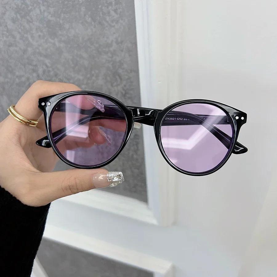 Fashion Plain Oval Sunglasses Men Women Brand Designer Classic Vintage Sun Glasses Male Travel Shades