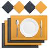 Faux Leather Placemats and Coaster Sets of 4 Dual-Sided PU Table Mat Hot Resistant Place Mats for Dining Table Christmas Decor