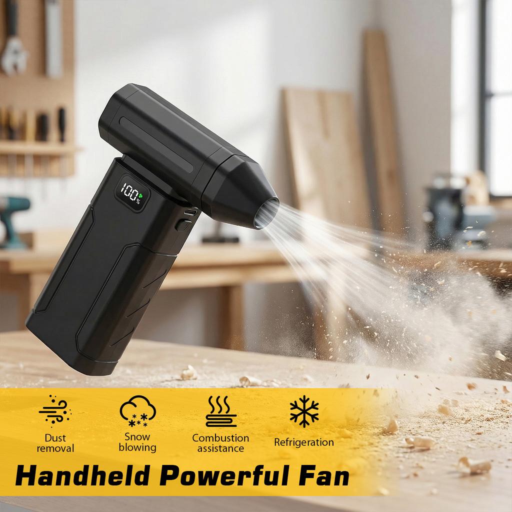 Compressed Air Duster 5-Speed Handheld Portable Dust Blower Electric Dryer Screen Display Rechargeable for Car/Keyboard/PC/Home