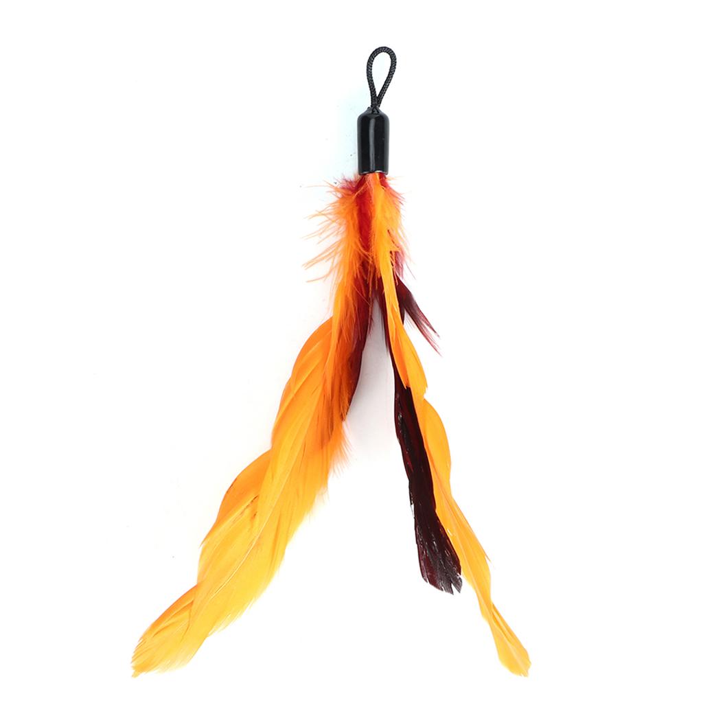 7 pcs Pet Cat Teaser Dangler Toy Rod Stick Feather Replacement Head Cats Supplies