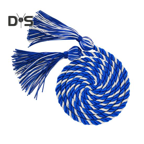 

Вешалка для почетной веревки для выпускного, толстая витая веревка с кисточкой, длина 1,7 м, цветная плотная вязка, бакалавр, магистр, почетная веревка для выпускного королевский синий