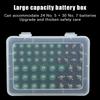 No.5/7 Battery Box Holds 54 Slot AA AAA Battery Storage Organizer Case Holder for Home Garage Drawer Protect Battery Storage