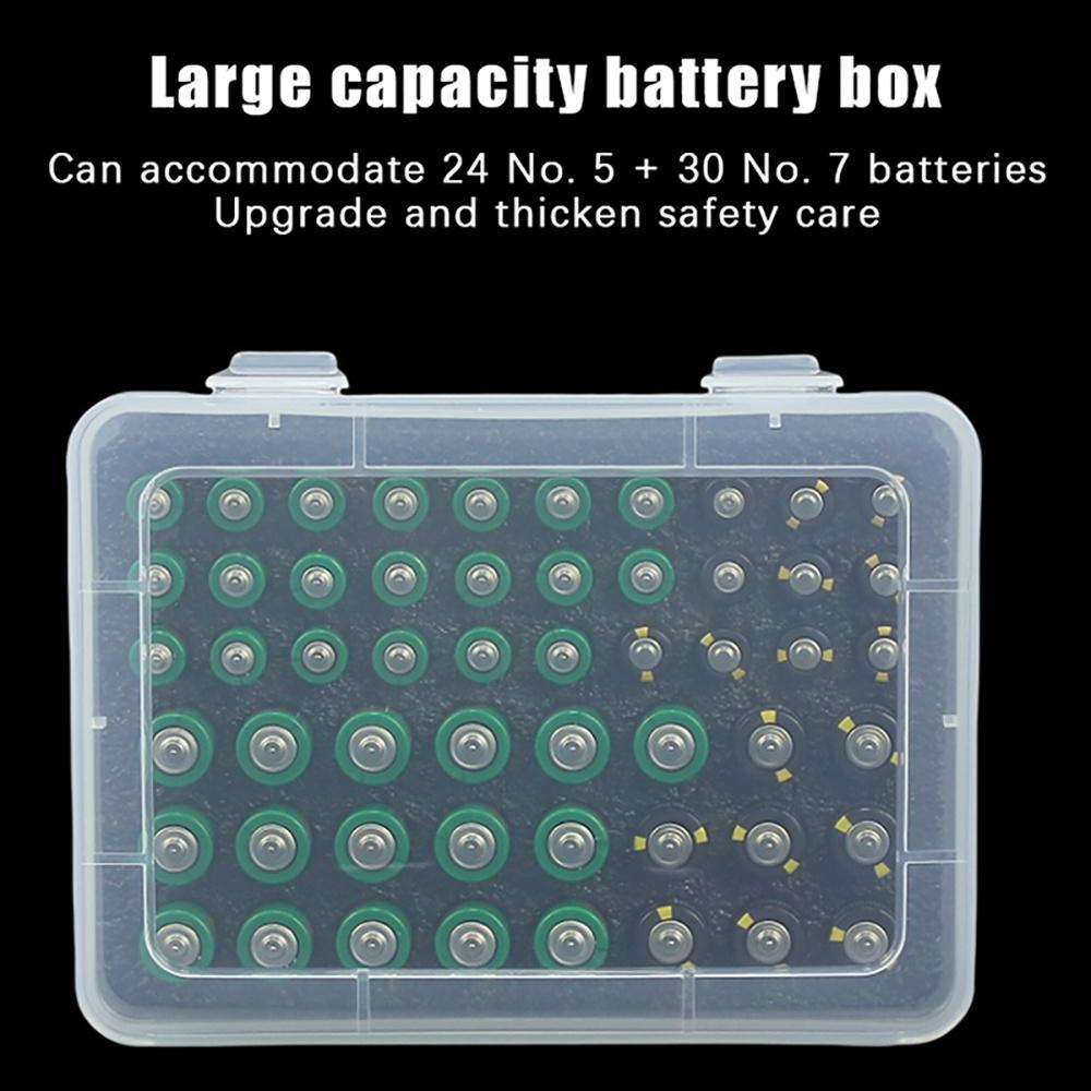 No.5/7 Battery Box Holds 54 Slot AA AAA Battery Storage Organizer Case Holder for Home Garage Drawer Protect Battery Storage
