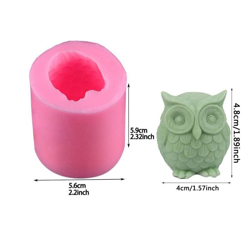 

3D Owl Candle Mold Silicone Mold for Candle Making DIY Handmade Resin Molds for Plaster Wax Mould. Pink