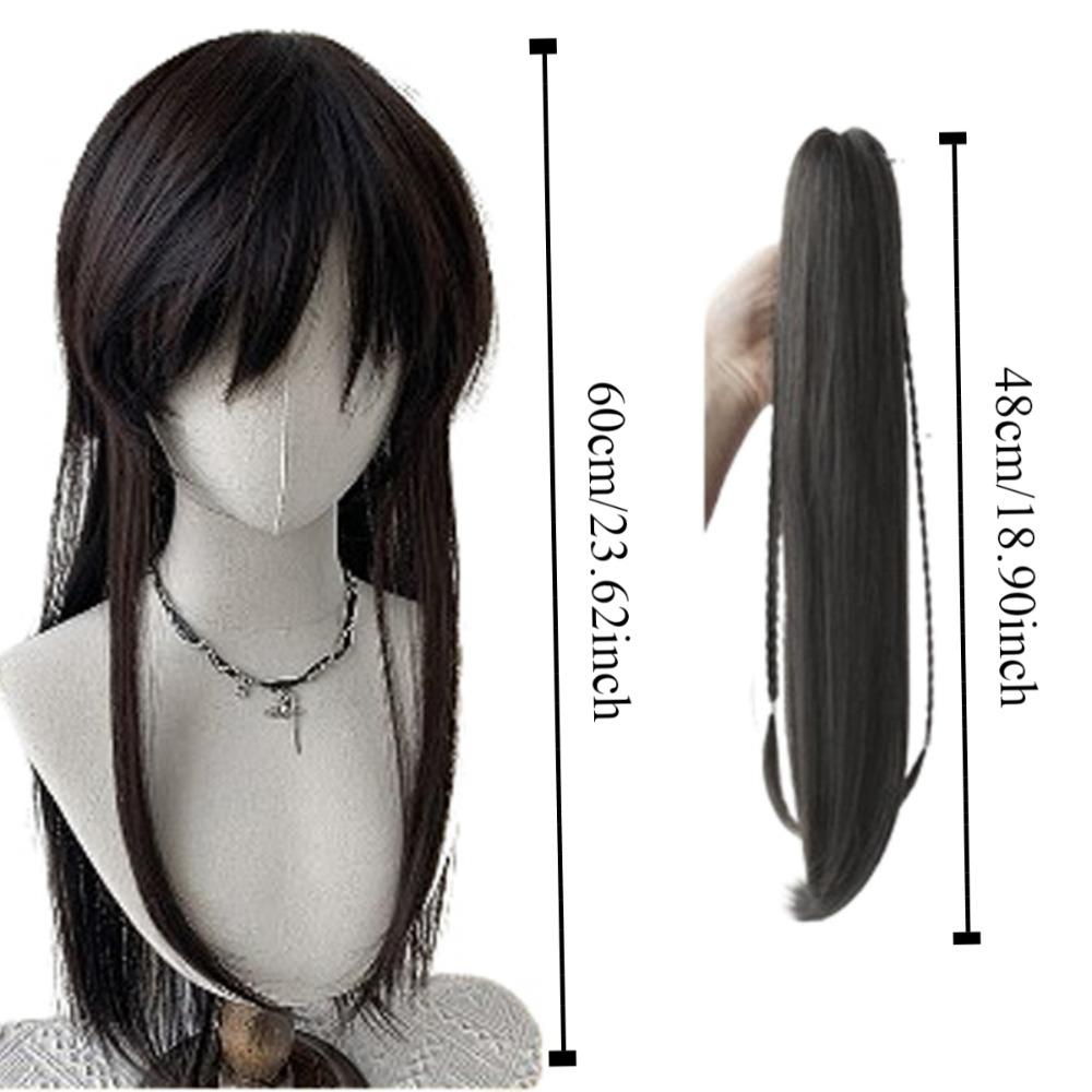 High Ponytail Men's Hanfu Cosplay Wig Chinese Style Long Straight Hair  Photo Props