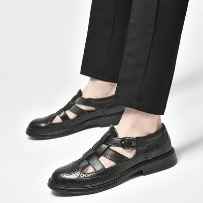 Sandali Uomo Estivi Ciabatte da Spiaggia per il Tempo Libero Scarpe Casual da Uomo Sandali in Vera Pelle per Uomo Fibbia Sandali Romani taglia 38-44