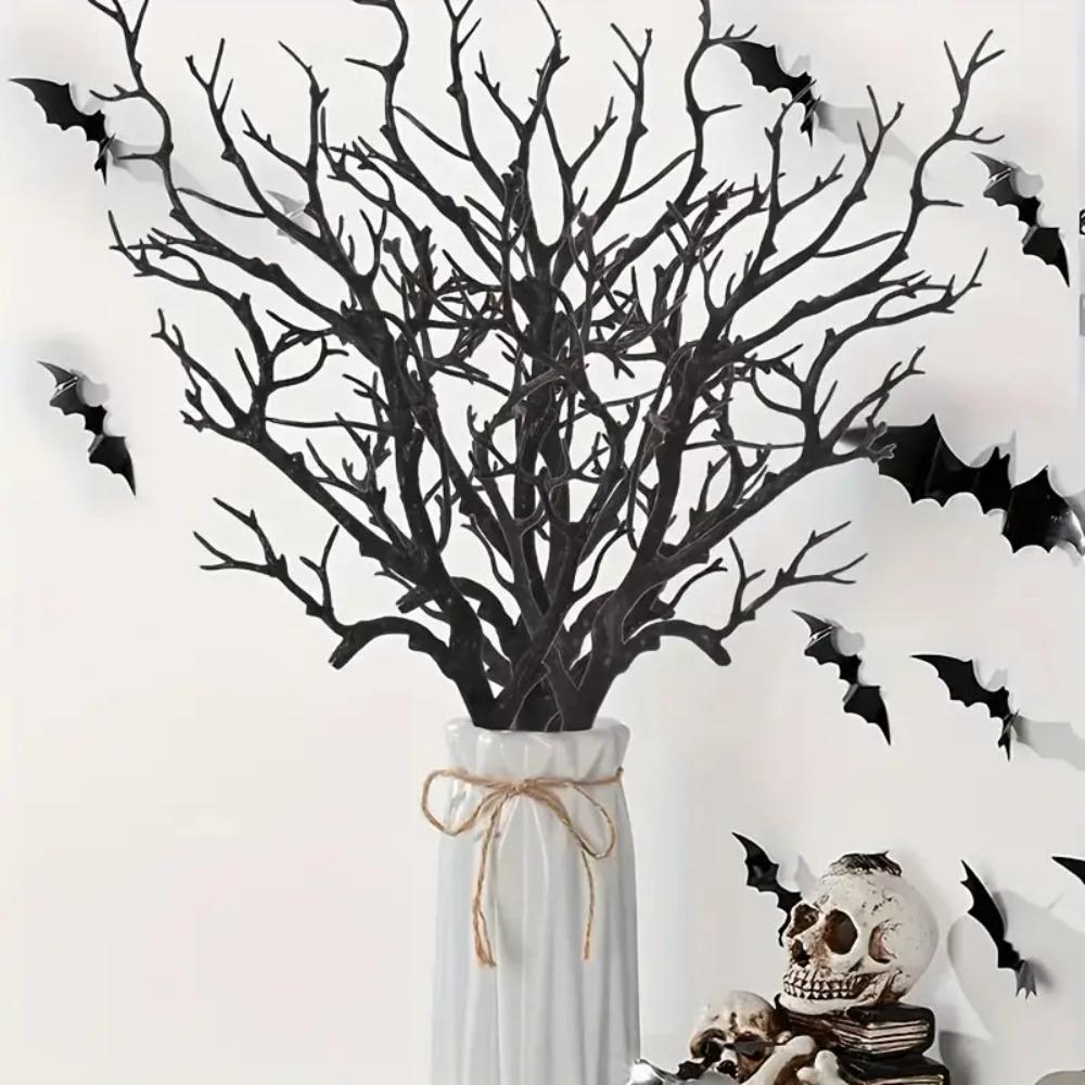 5pcs Black Artificial Plastic Tree Branch Antlers Shape Withered Branch  Halloween Day