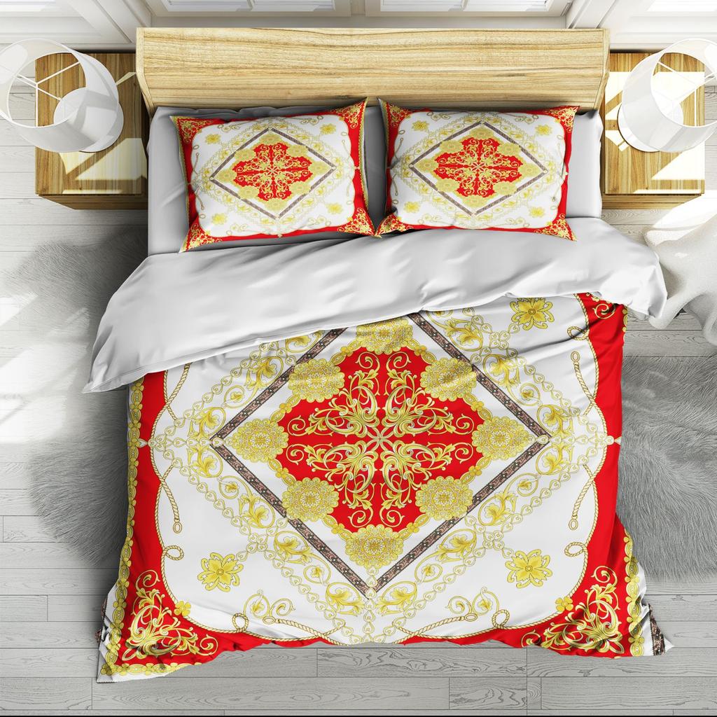 3D Digital Printing Abrasive Bedding Four-Piece Set Three-Piece Set Bed Sheet Quilt Cover Pillowcase