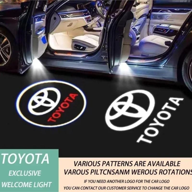 2Pcs LED Car Door Logo Projector Lamps Welcome Light For Toyota Corolla Yaris Aygo Prius RAV4 Crown CHR Camry Auris Verso