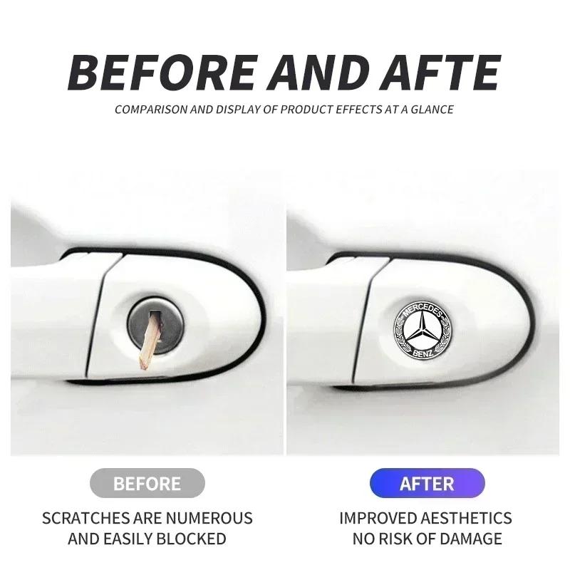 AABIH1 2/5/10Pcs Car Door Lock Keyhole Protection Stickers Emblem For Mercedes Benz W211 W205 W213 W203 C218 A207 CLA CLS E Class