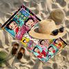 Betty Boop Print Beach Towel Design, Soft, Lightweight. for Home Bathroom, Spa, Pool, Yoga, Surfing, Camping, Gift for Family, Friend